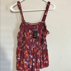 Torrid Red Smocked Tiered Camisole